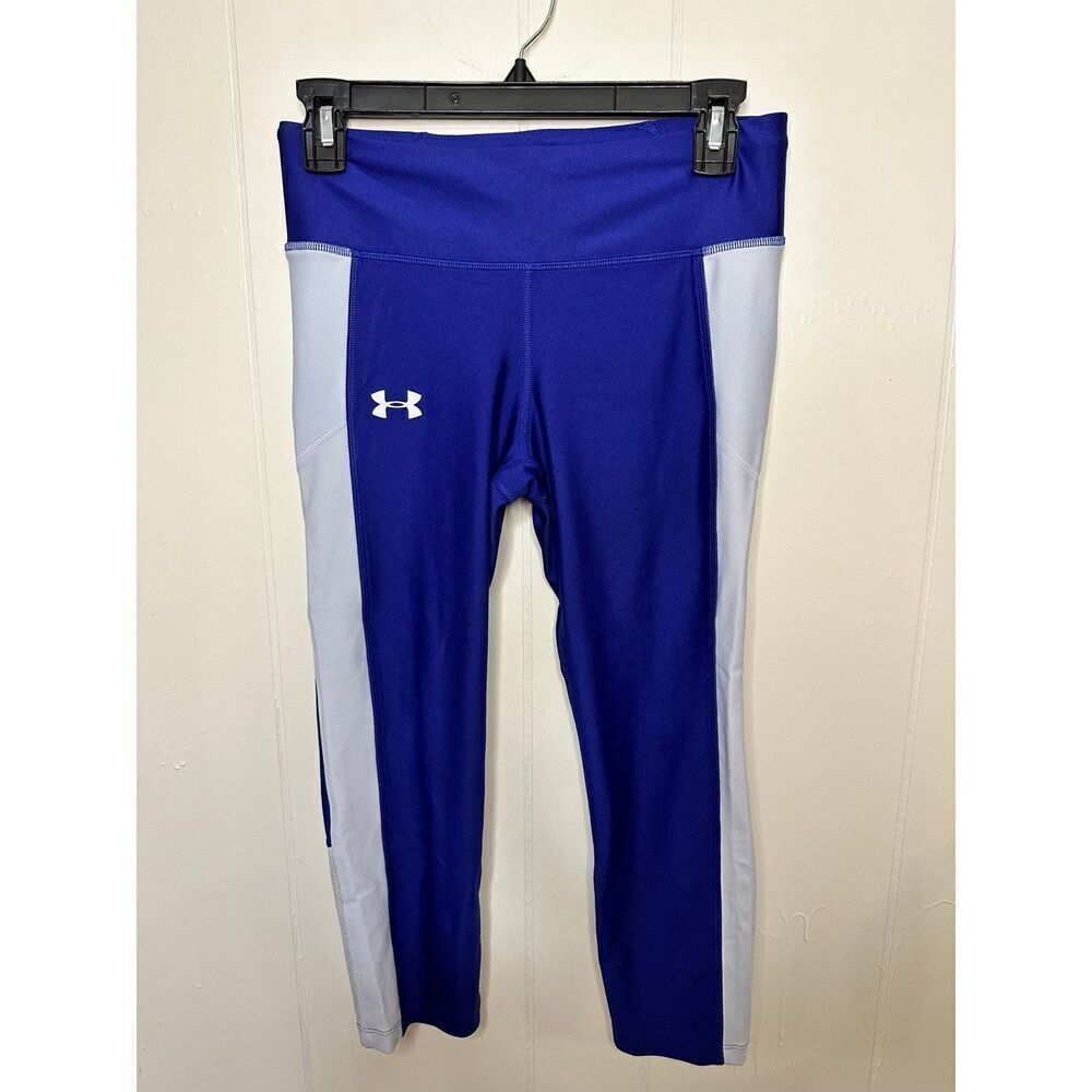 Under Armour Blue Split Cropped/Capri Compression  Leggings, Size Medium